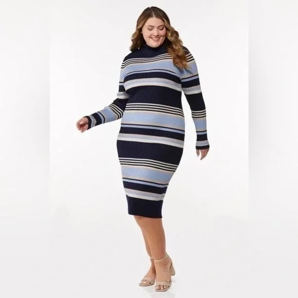 Cato | Plus Size Striped Sweater Dress Various Sizes Available - Picture 7 of 8